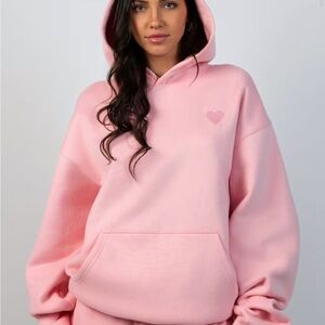 Cozy Pink Heart Hoodie for Women
